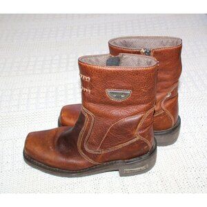 Milwaukee Women's Leather Boots Brown Motorcycle Size 7 Cowgirl Western MVB209